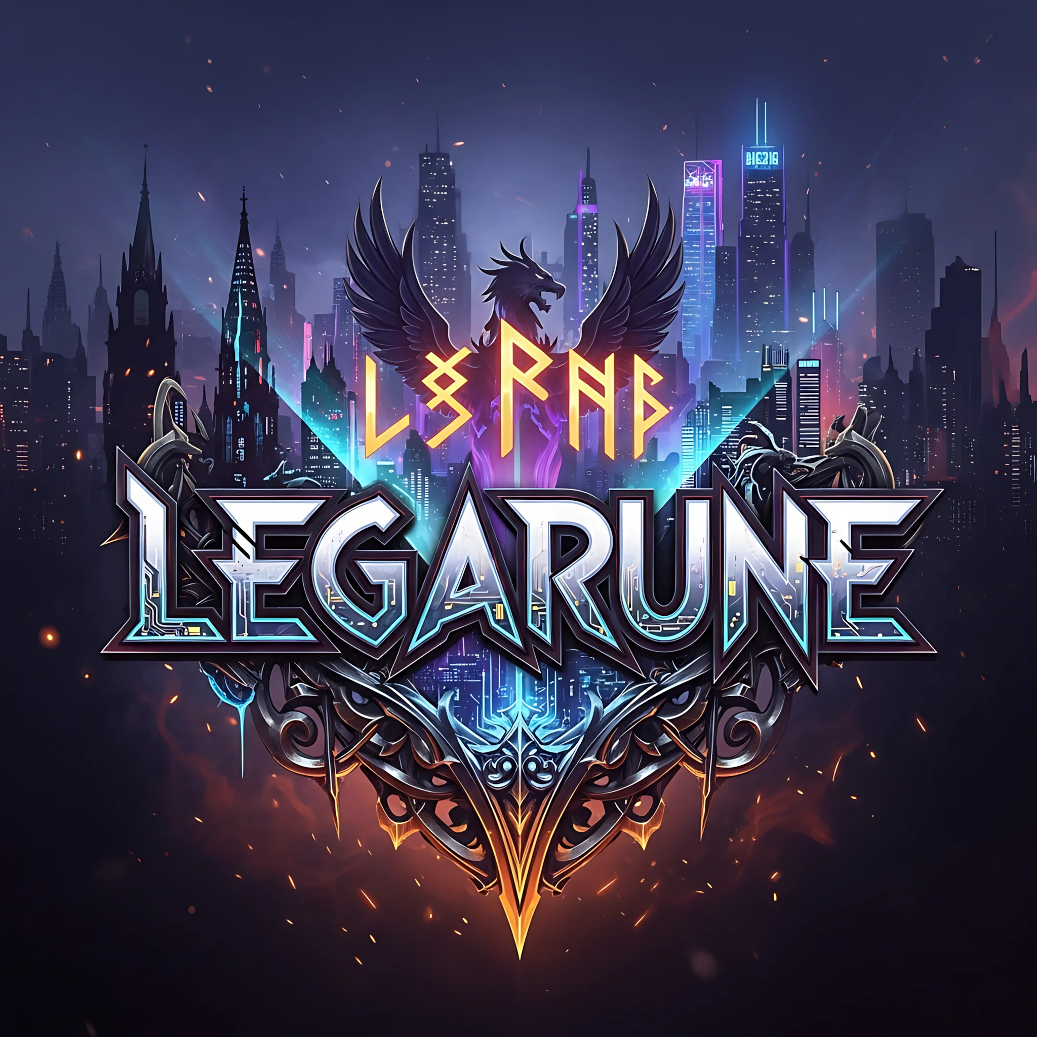 legarune art fiction sci fi fantasy mix futuristic galaxy lore general logo promo imagery 11